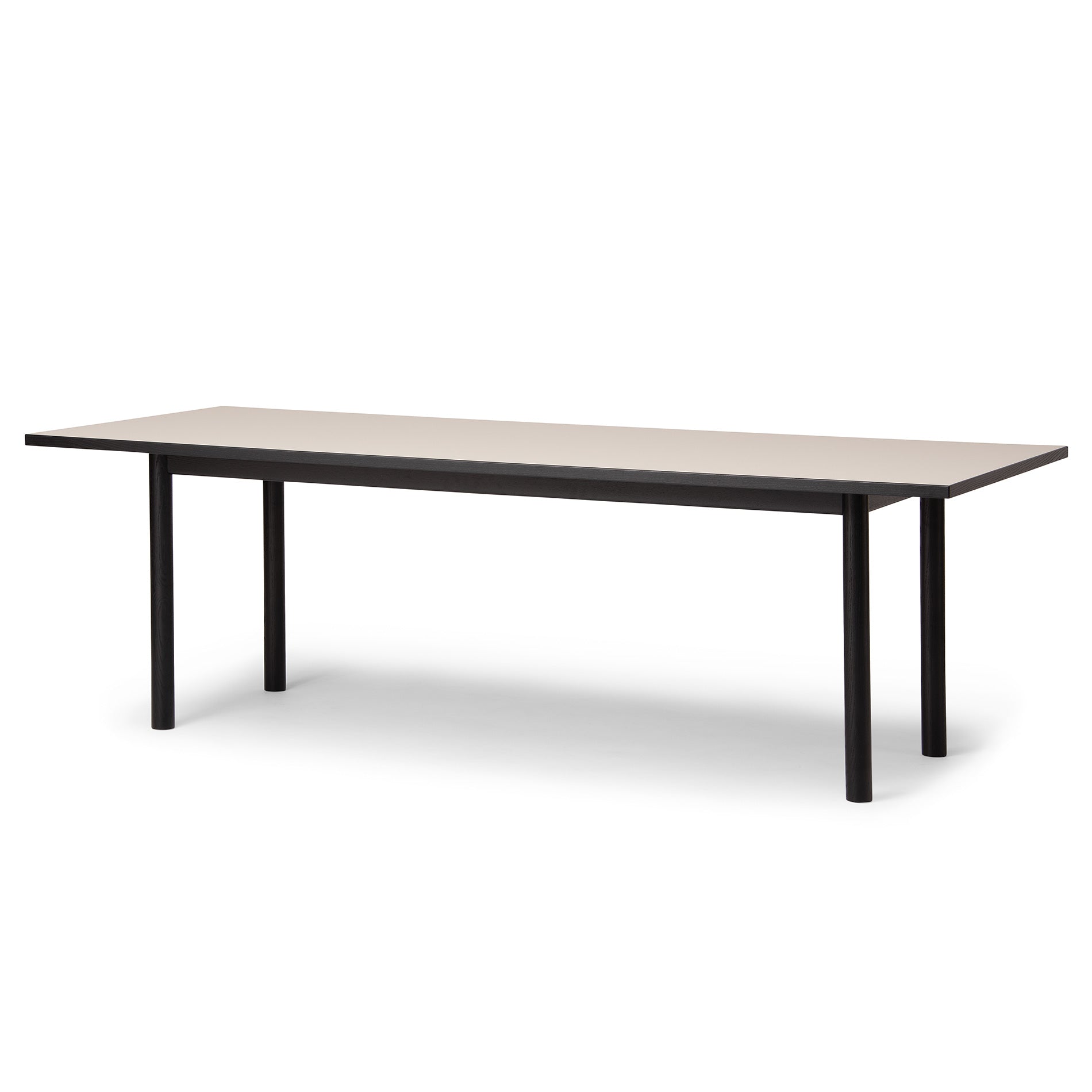 テーブル(リノリウム) 220×90　樹種・塗装：北海道タモ BL　天板リノリウム：ホワイト(4176)