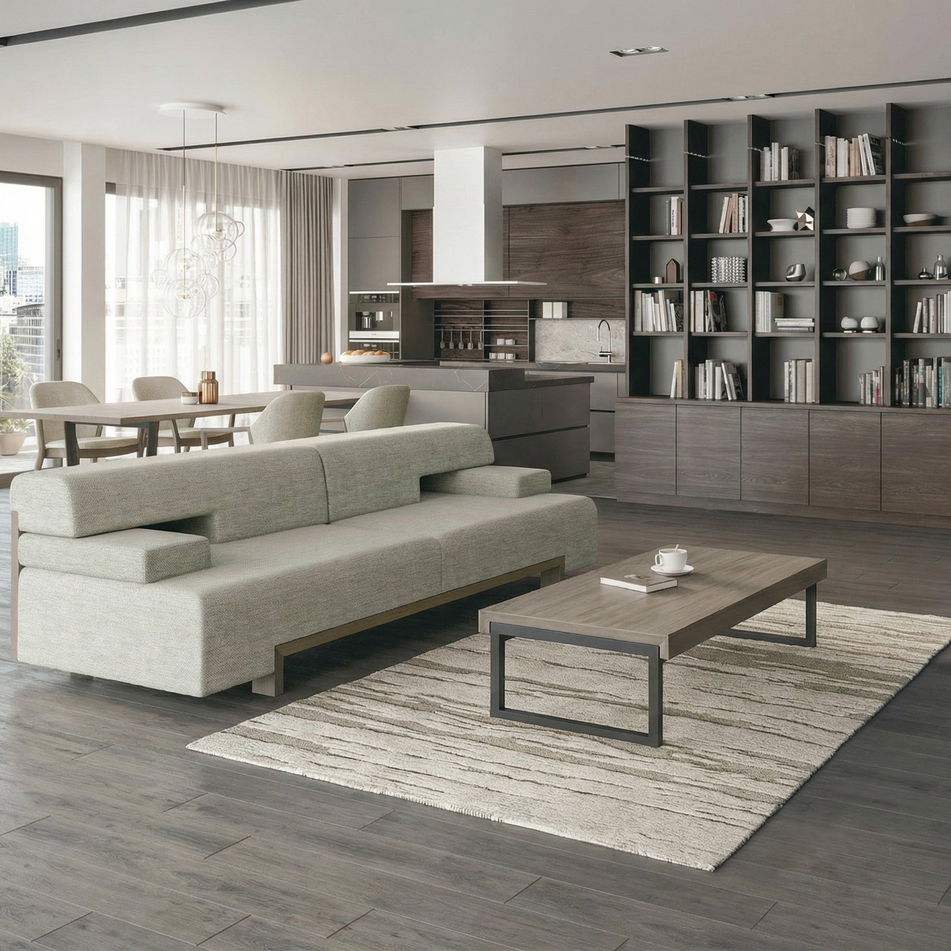 ATILLA LUX リビング ソファー 240 樹種・塗装:北海道タモ GY 張地:ベントレー GY/F5