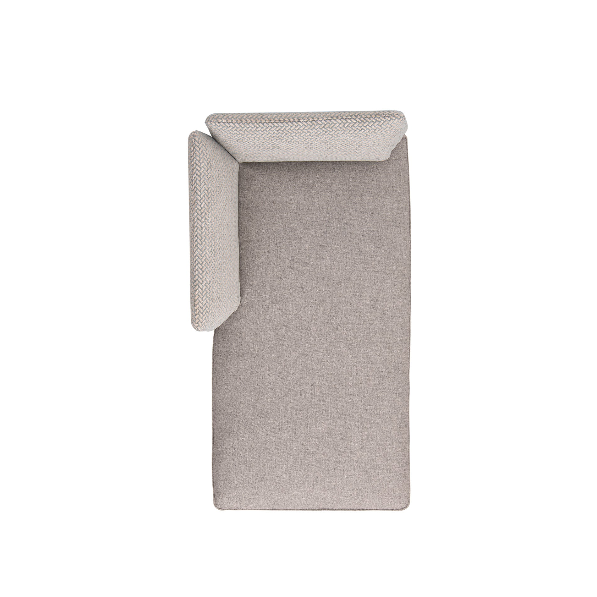 ロングシート 140 R L 樹種・塗装:北海道タモ GY 張地:トニカ LGY/F4 + カミラ BU/F5