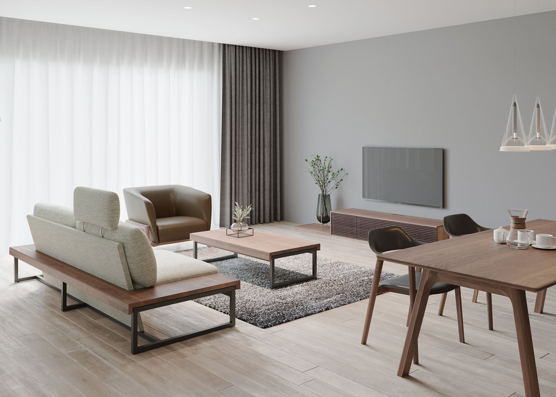 TV-102-120(反転) 樹種・塗装:北海道タモ MBR + 北海道タモ DGY