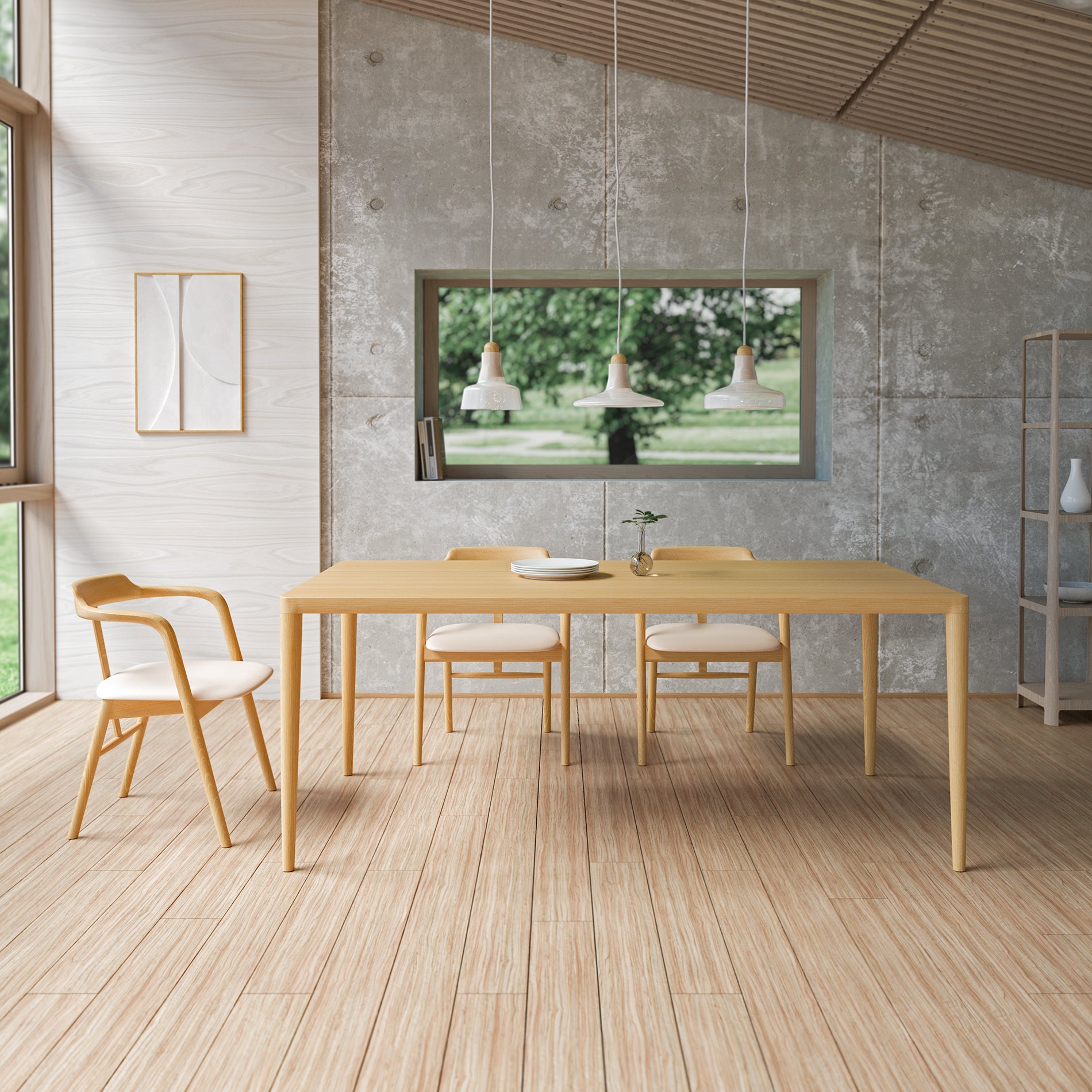 テーブル 180×90 D 樹種・塗装:北海道ナラ NF