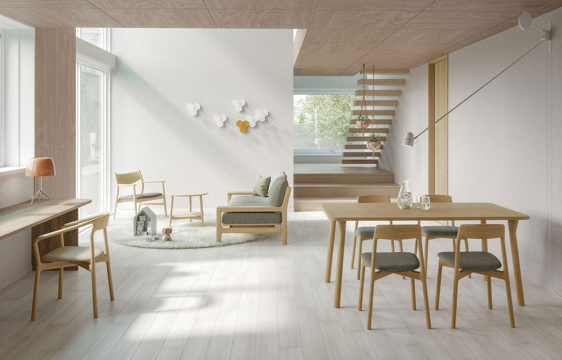 樹種・塗装:北海道ナラ NF 張地:ブレンド LGY/F2