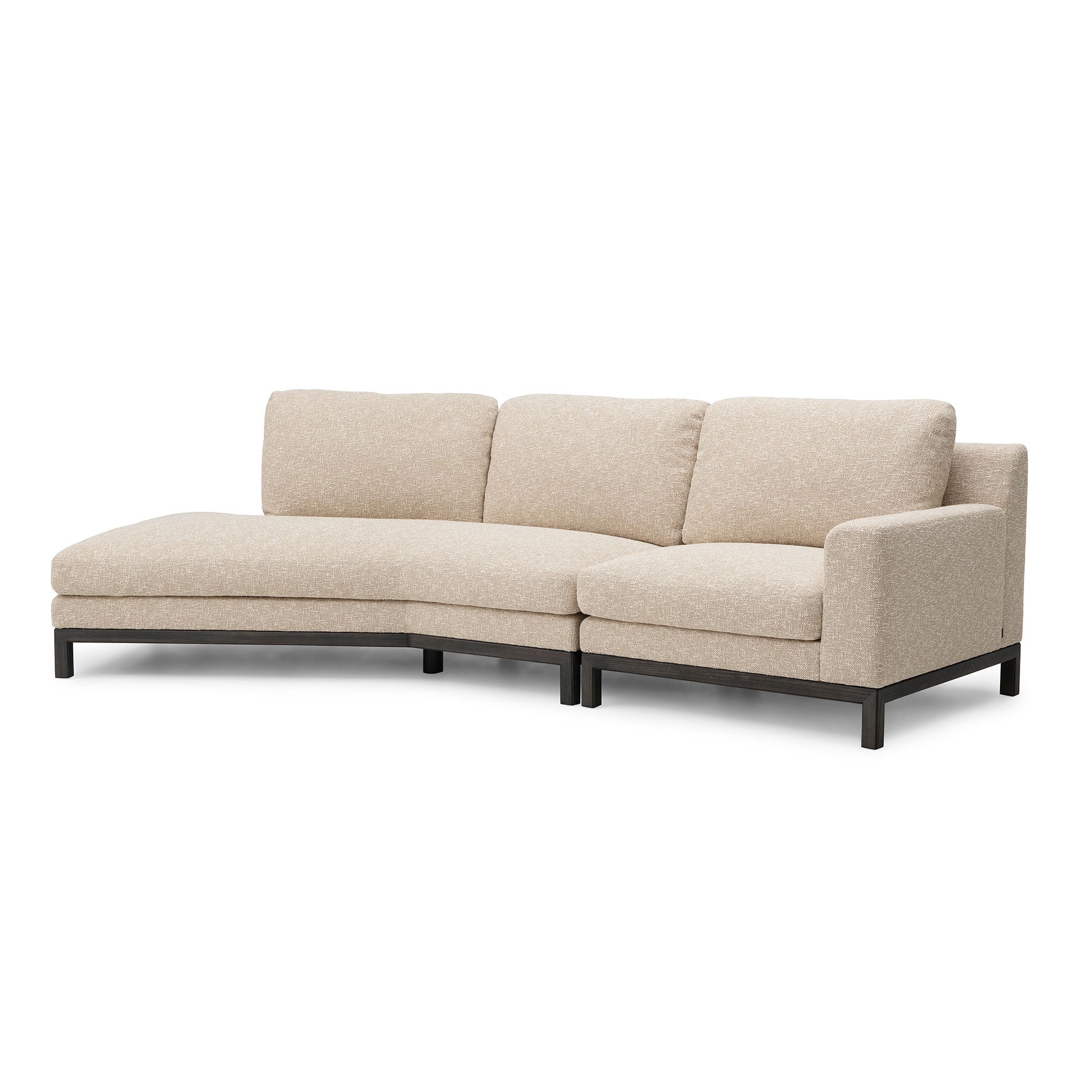 アームレスアングルソファー L, ワンアーム 90 L 樹種・塗装:北海道ニレ 消炭 張地:ゼロ LBE/F5