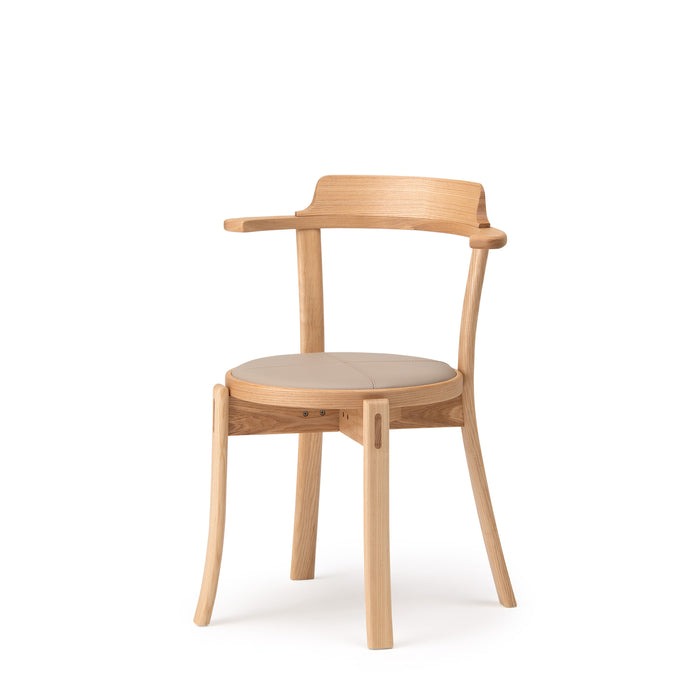 ルントオム チェアー(座張) 樹種・塗装:北海道タモ NF 張地:MG-LGY/L3