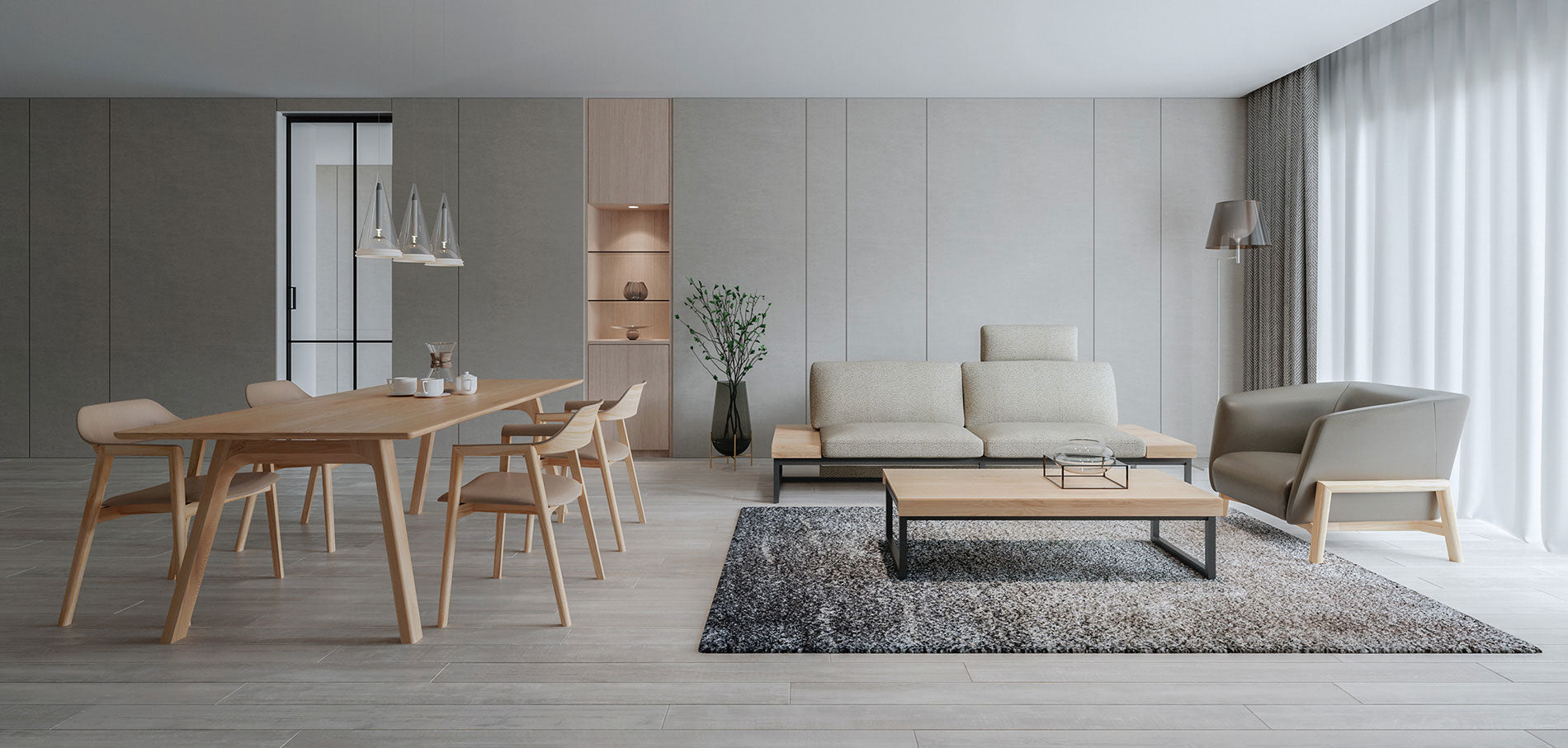 センターテーブル 130×65 樹種・塗装:北海道タモ NF