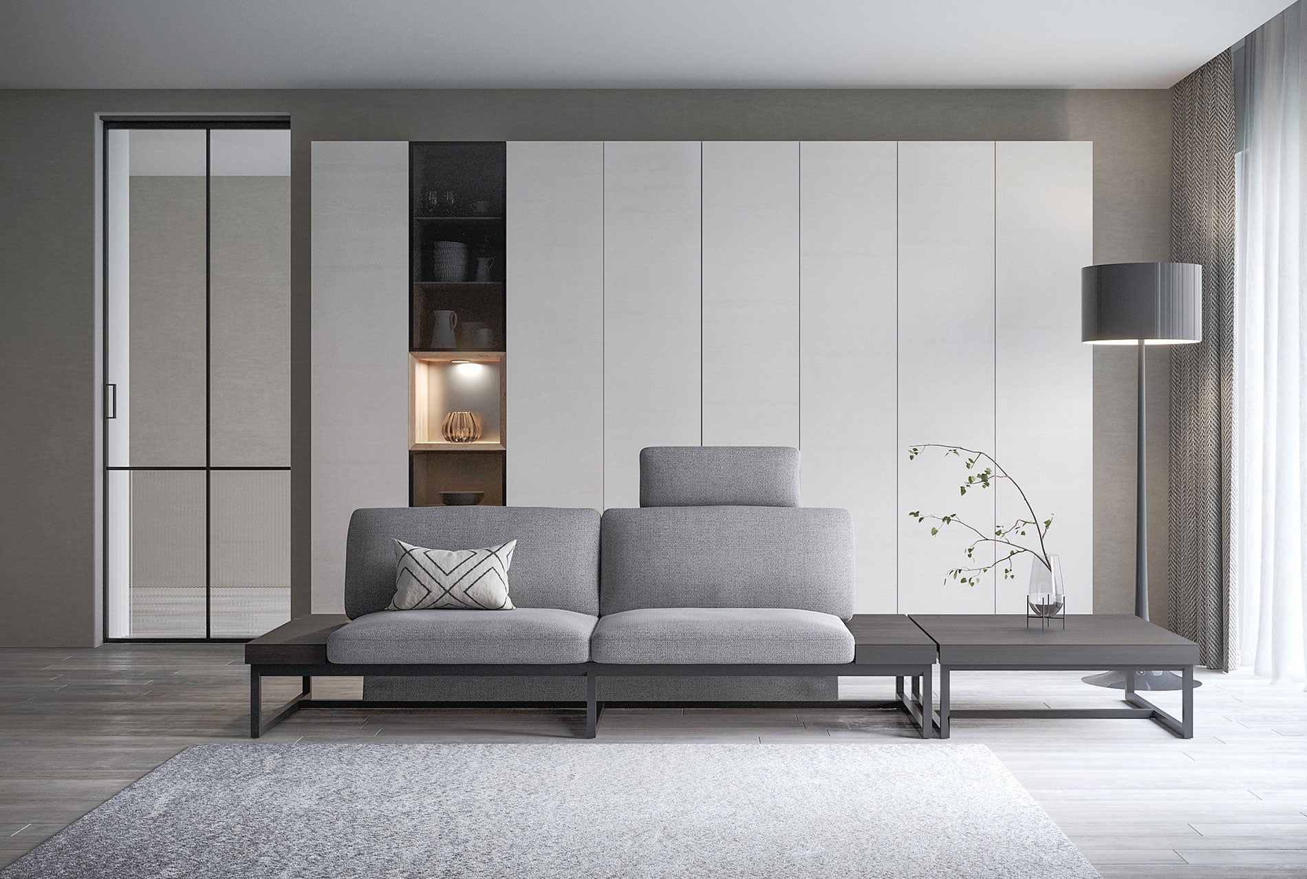 センターテーブル 90×90 樹種・塗装:北海道タモ DGY