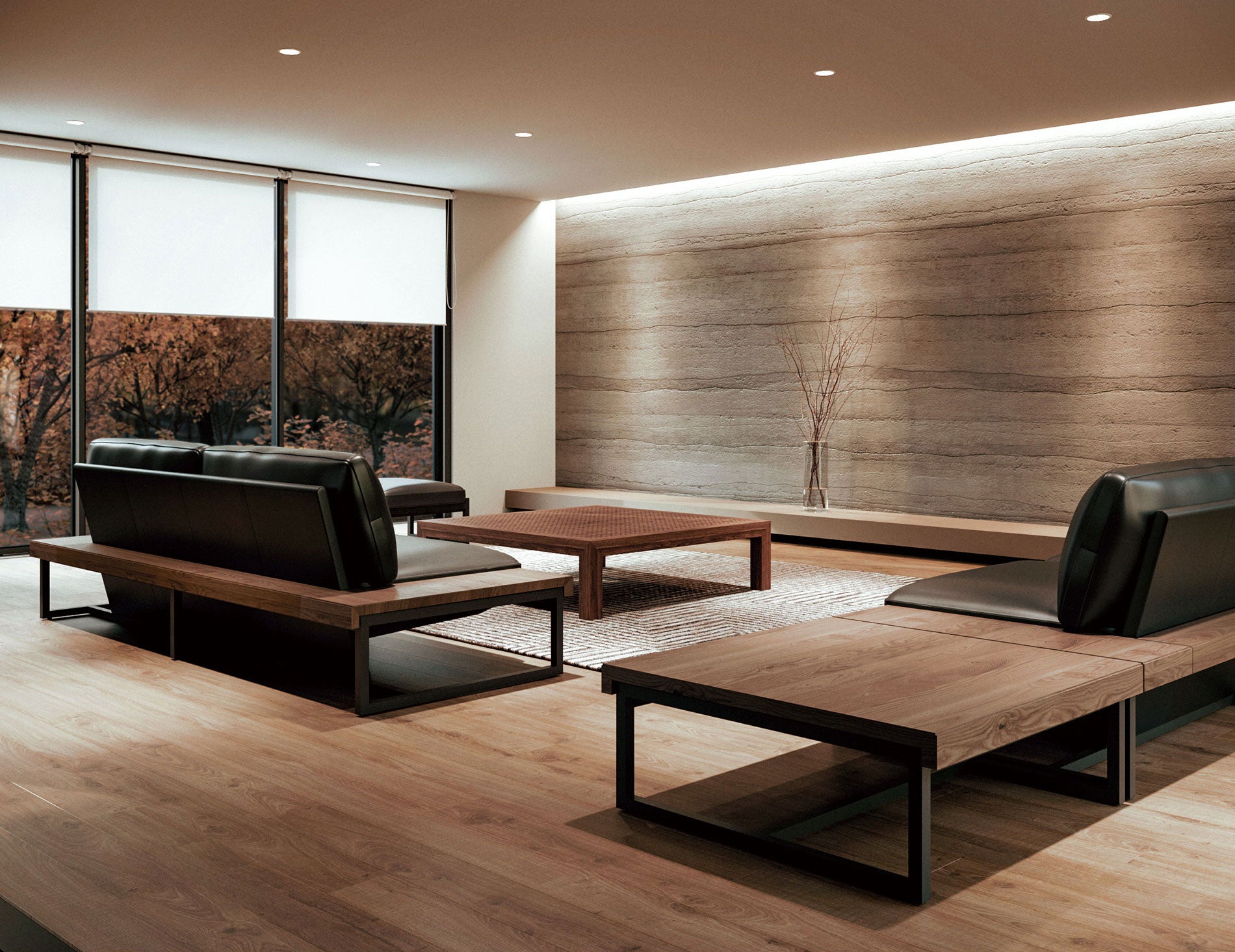 センターテーブル 90×90 樹種・塗装:北海道タモ MBR