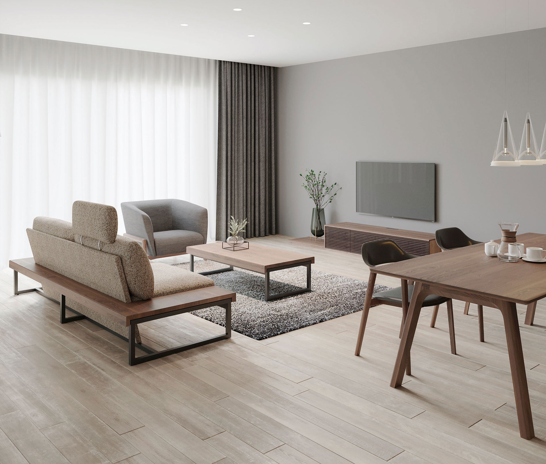 ソリッドテーブル 210×95 樹種・塗装:北海道タモ MBR