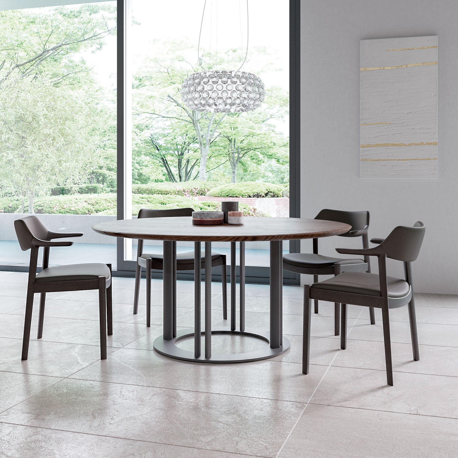 サイドチェアー H (背張) 樹種・塗装:北海道ナラ DGY 張地:MG-CGY/L3