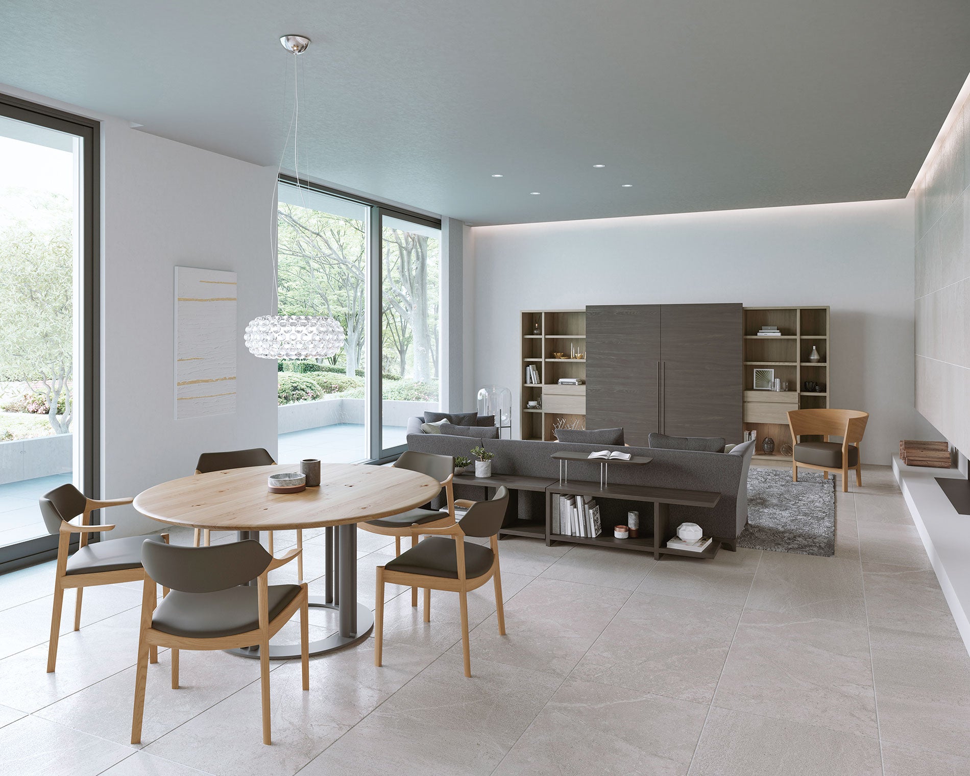 サイドチェアー H (背張) 樹種・塗装:北海道ナラ NF 張地:MG-CGY/L3