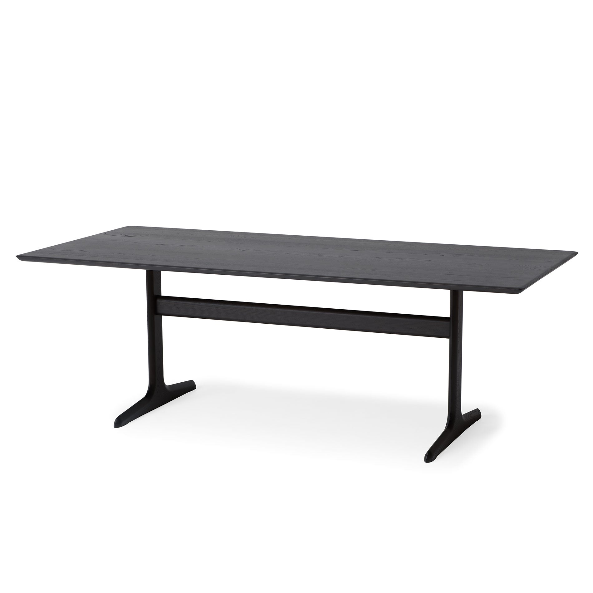 T脚ソリッドテーブル 210×95 樹種・塗装:北海道ニレ DGY