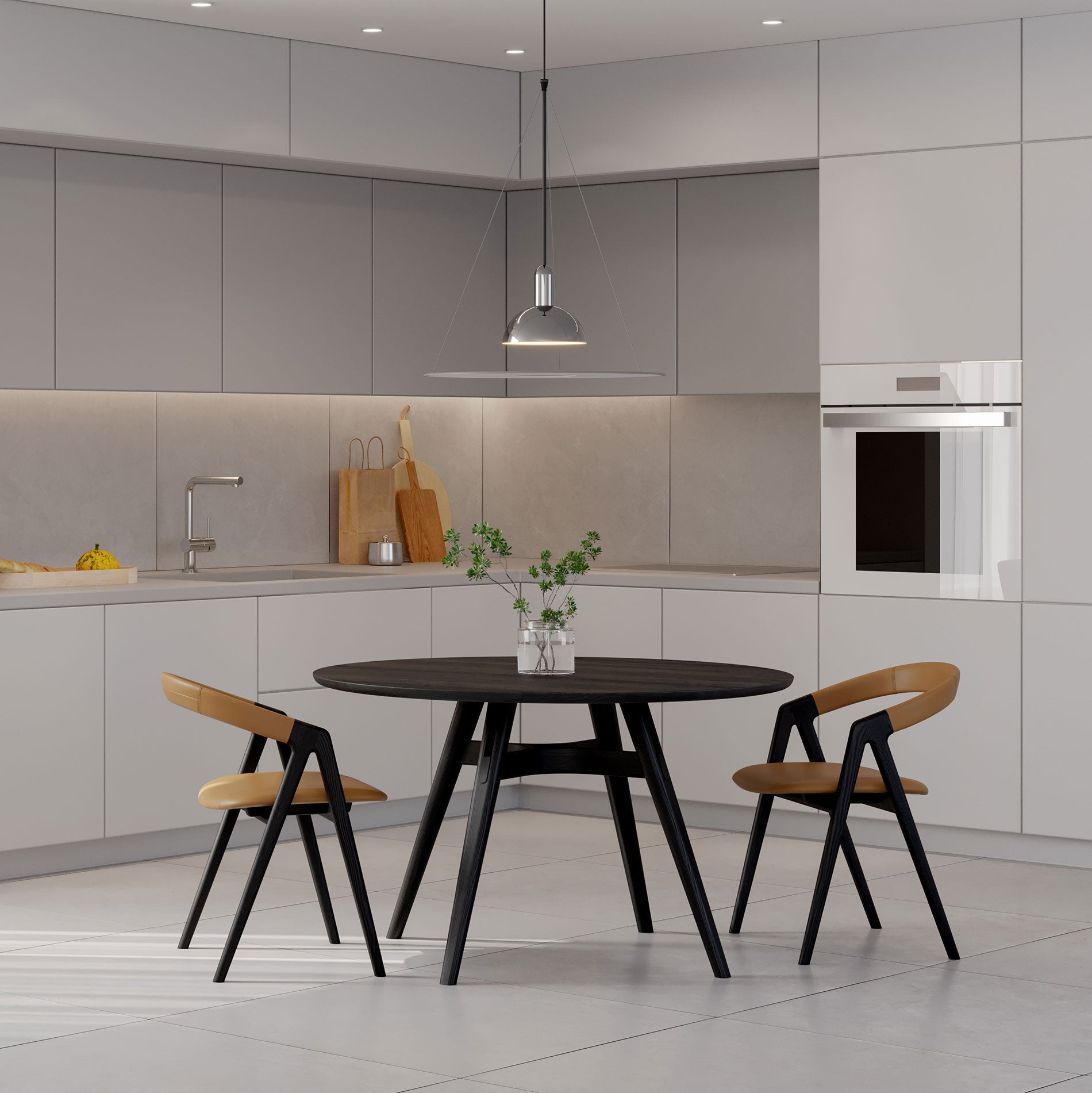 ラウンドテーブル Φ120 樹種・塗装:北海道カバ DGY