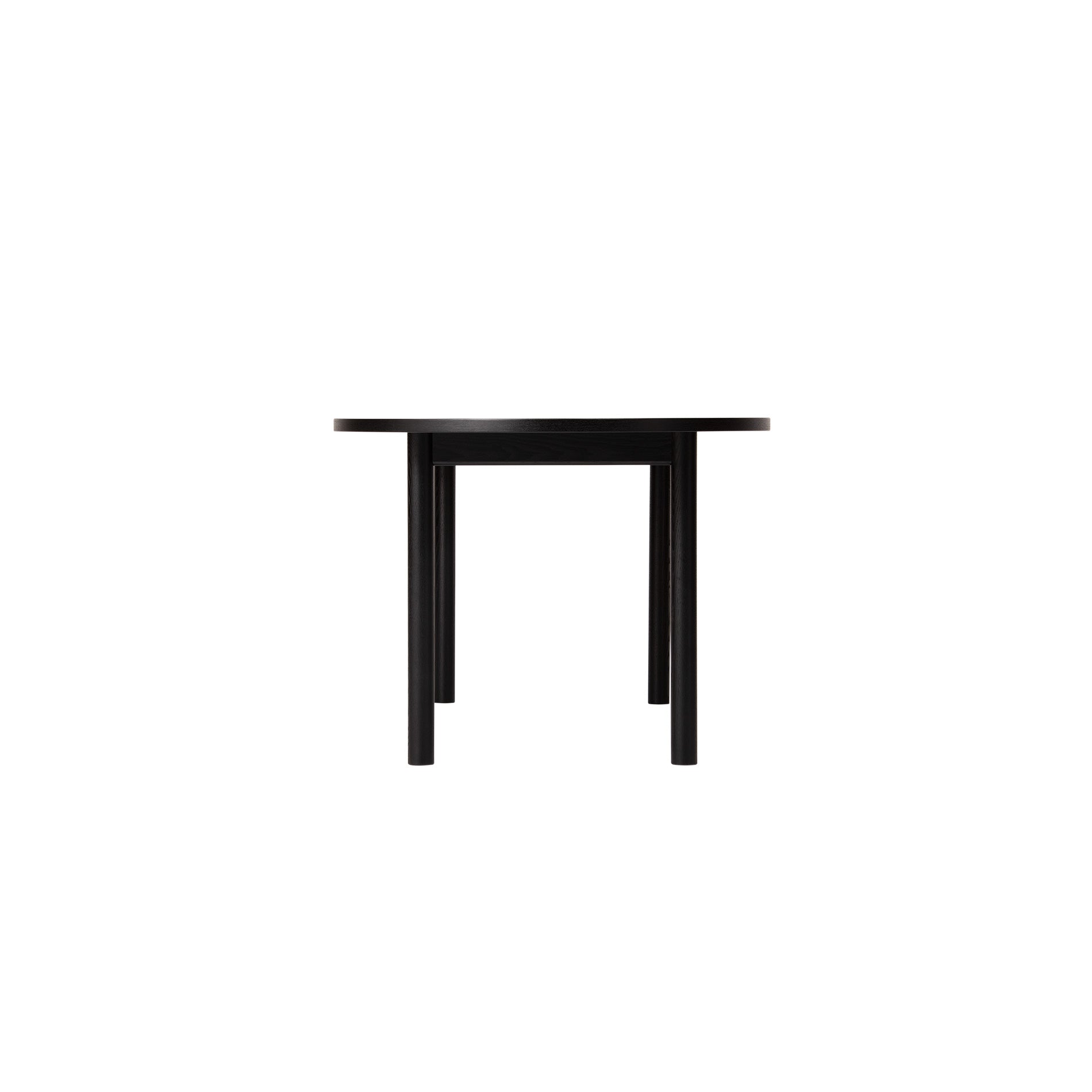 オーバルテーブル(リノリウム) 220×90　樹種・塗装：北海道タモ BL　天板リノリウム：ホワイト(4176)