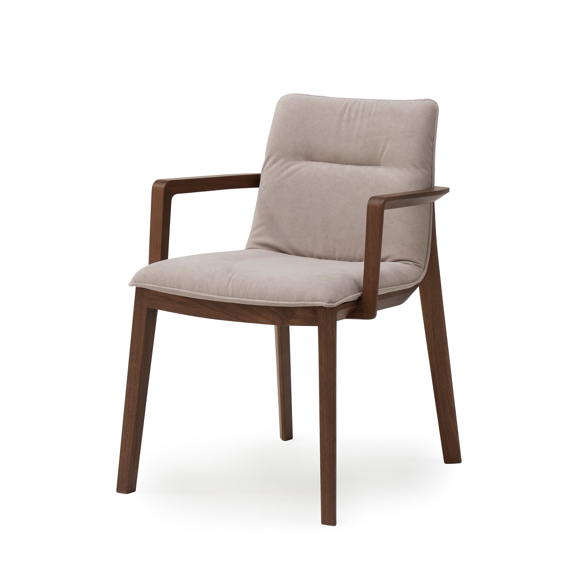 樹種・塗装：北海道ウォルナットCW　張地：ウルトラスエードLGY/F3