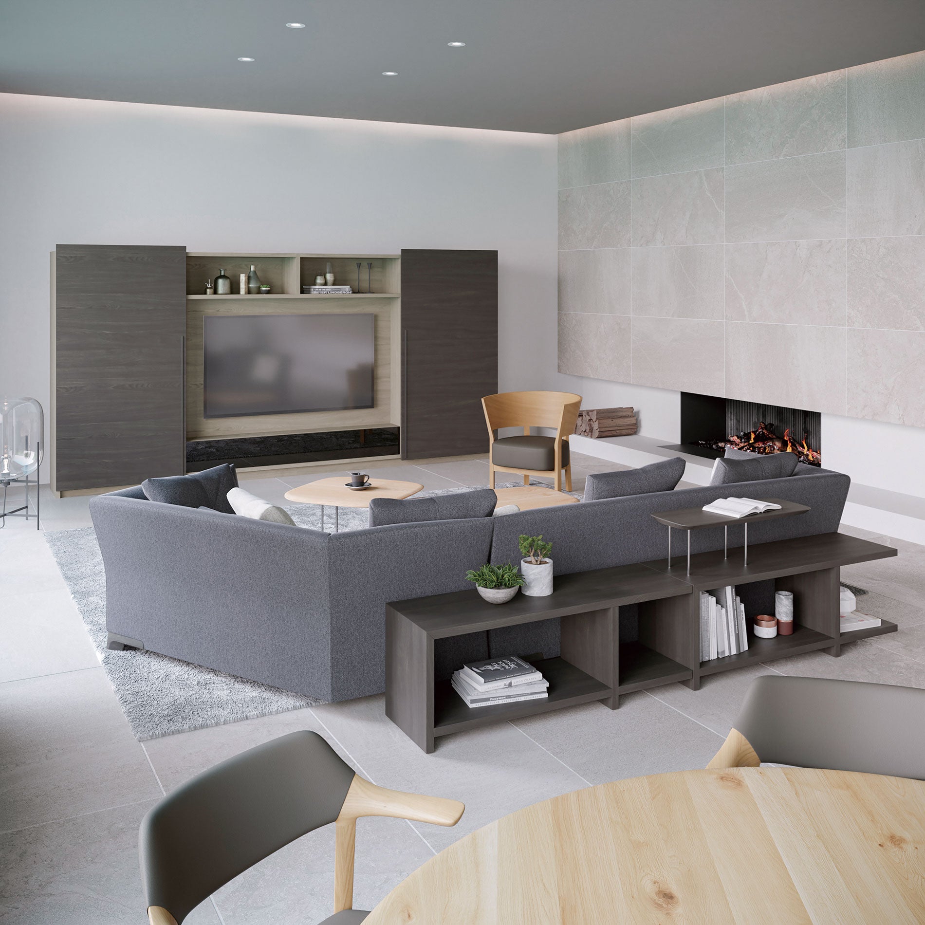 SD-103-434（巾3660 奥453 高1845）　樹種・塗装：北海道ナラ GY + 北海道ナラ DGY