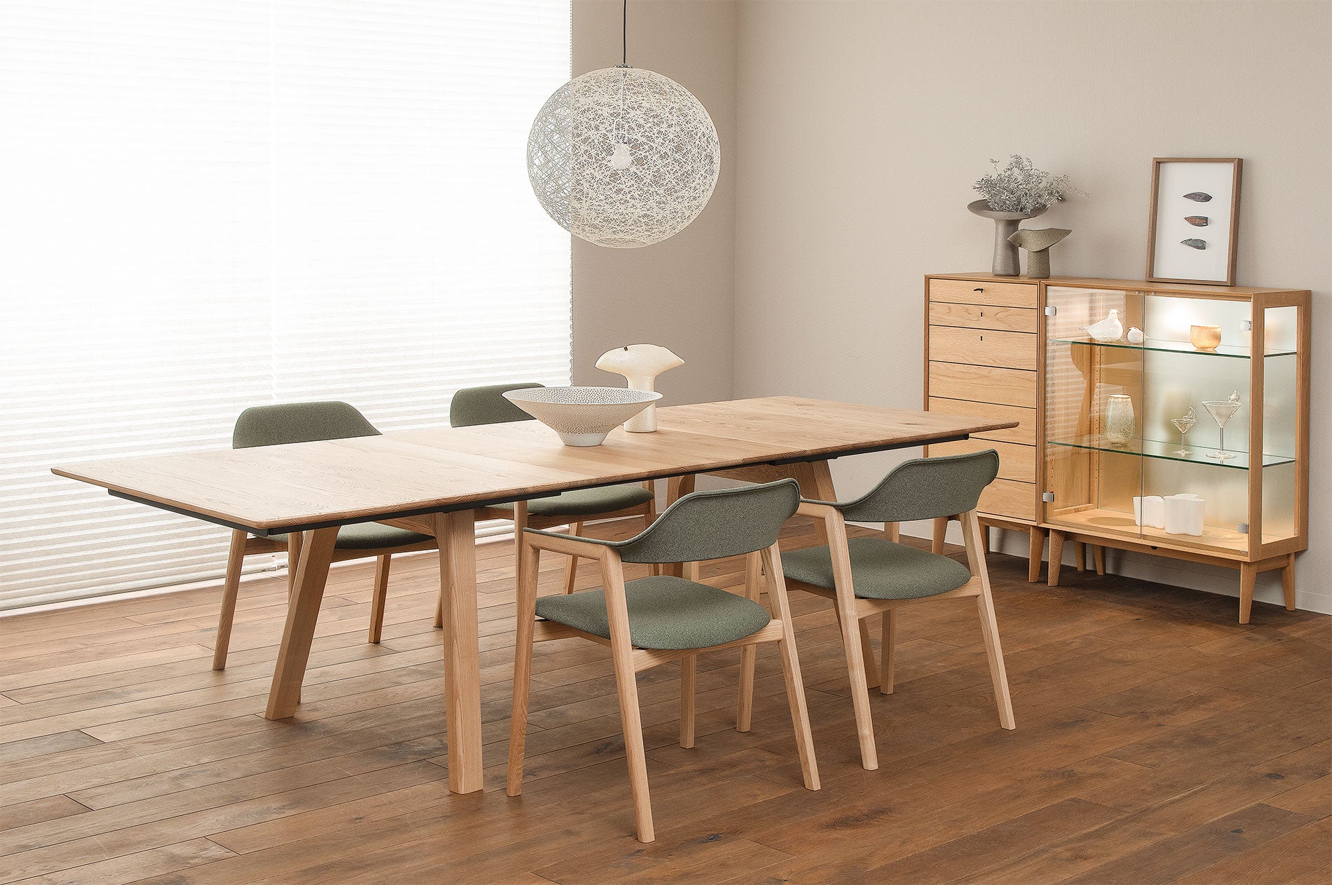 EXソリッドテーブル 180×95　樹種・塗装：北海道タモ NF