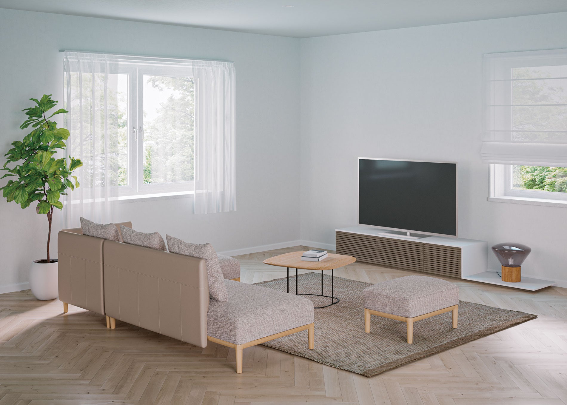 テーブル 70×70　樹種・塗装：北海道タモ WNF